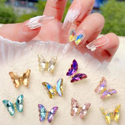 China Shiny 2022 New Magic Super Shiny Crystal Butterfly 3D Nail Art Decoration For Manicure Jewelry Nail Art Accessories for sale