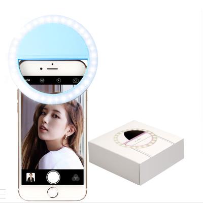 China Hot Selling LED Ring Selfie Light Portable LED Fill Ring USB Port Camera Clip Photography Video Light Fill Mobile Phone M-1001 for sale