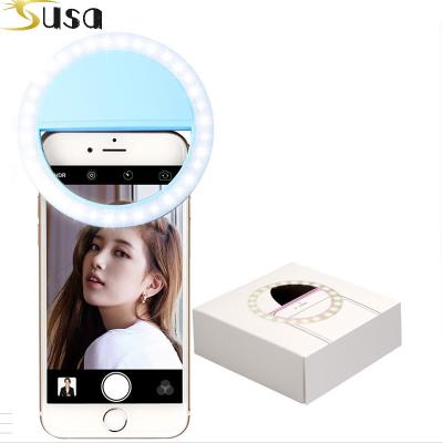 China Selfie Led Portable Mobile Selfie Ring Light Lamp For Mobile Phone Clip Lamp Selfi Phone Light Clip Lens Photography M-003 for sale