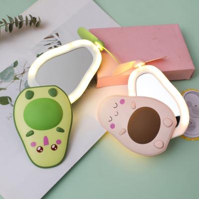 China Outdoor Led Mirror Lamps Handheld Fan Mini Portable Rechargeable Discount Fan Led Mirror Lamps for sale