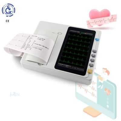 China Metal Color Touch Screen ECG Apparatus 3 Channel Digital Handheld Electrocardiograph ECG With OEM for sale