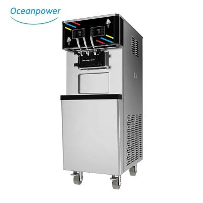 China Oceanpower snack factory dual control soft ice cream machine DW138ETC maquinas de helados with mixing agitator for sale