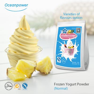 China Oceanpower Peach Pineapple Flavor Frozen Yogurt Ice Cream Powder Extra Frozen Yogurt Powder for sale