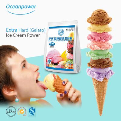 China Oceanpower Gelato Extra Hard Powder for Ice Cream Super Hard Ice Cream Powder for sale