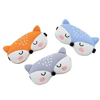 China Super Soft Velvet Cartoon Fox Nap Blindfold Eye Patch Cute Fox Sleeping Orange Eye Mask Wholesale Factory FRESH for sale