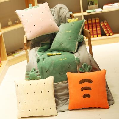 China Dual-use Creative Air Conditioner Cushion Anti-Apnea Cartoon Tile Cover Cushion Multifunctional Car Participation Pillow Quilt for sale