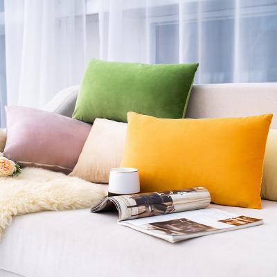 China Viable High Quality Luxury Home Solid Pillow Case Velvet Sofa Decorative Cushion Cover for sale