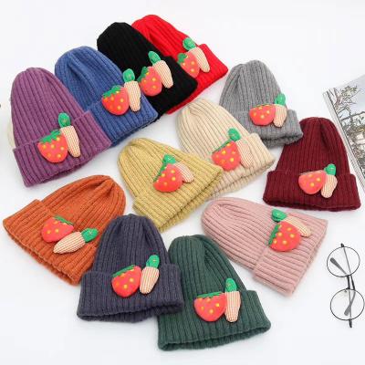 China JOINT Knitted Baby Hat Autumn/Winter Children's Hat Cartoon Cute Candy Color Elementary School Pupils Warm Knitted Hat for sale