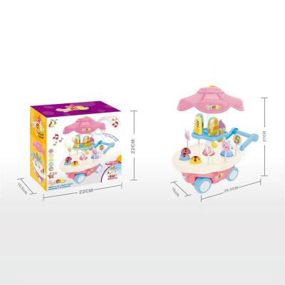 China B/O Universal Musical  Kids Ice Cream Trolley Toy With Candy And Cart à venda