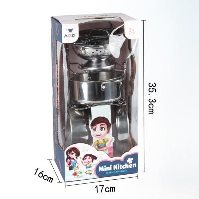 中国 Pretend Play Mini Kitchen Set Stainless Steel Cooking Toy For Children 販売のため