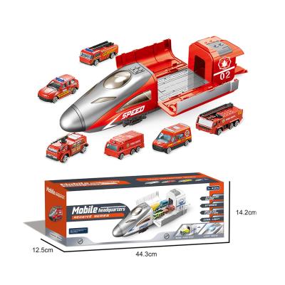 China Boys Plastic Train Set Toy Alloy Fire Rescue Bullet Train Toy for sale