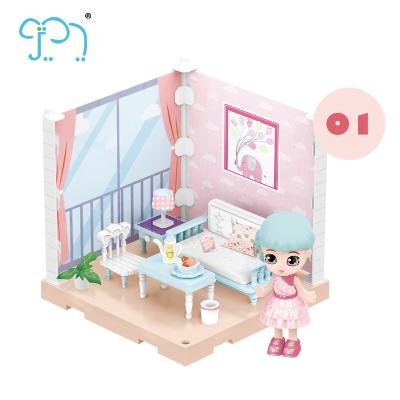 中国 Kids Room Doll House Girls DIY 3D Mini House Villa Toys For Gift 販売のため