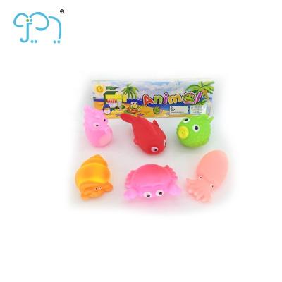 중국 6PCS Safe Artificial Animal Toys Rubber Crab And Rubber Squid For Bath 판매용