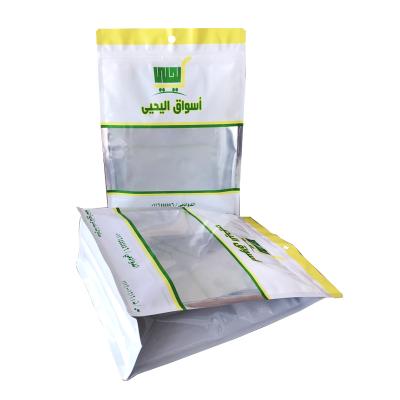 China Coffee Stand Biodegradable Zip Lock Bags With Clear Window For Tea Pet Food Packaging for sale