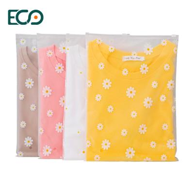 China Eco-friendly Reusable Soft Plastic Cosmetic Packaging Recyclable Frosted Eva/Pe Ziplock Bag With Flower Embossed Printing for sale