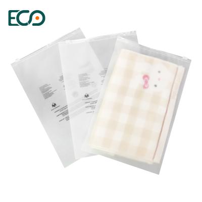 China Recyclable Customize Logo Recyclable Frosted Plastic Garment Printed Biodegradable Ziplock Pocket Swimwear Packaging Zipper Bag For Clothes for sale