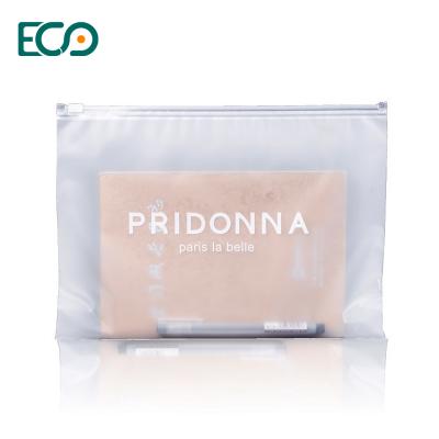 China Customized Recyclable Logo Printing Waterproof Frosted Zipper Pouch Ziplock Packaging Bag For Underwear Bra Apparel Packaging Bag for sale