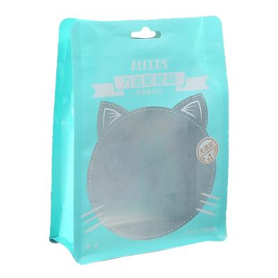 China Good Quality Plastic Coffee Flat Bottom Pet Food Packaging Dog Food Plastic Bag With Clear Window for sale