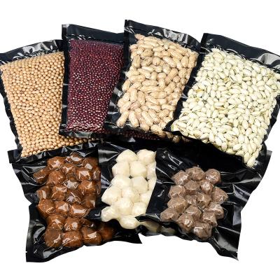 China Custom Printed Recyclable Air Bag Black Fornuts Rice Grains Vacuum Sealed Food Packaging Moisture Proof Recyclable for sale