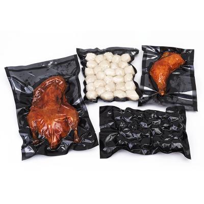 China Embossed Moisture Proof 15x20 cm Recyclable Mini Black Vacuum Sealed Bag for Food Packaging for sale