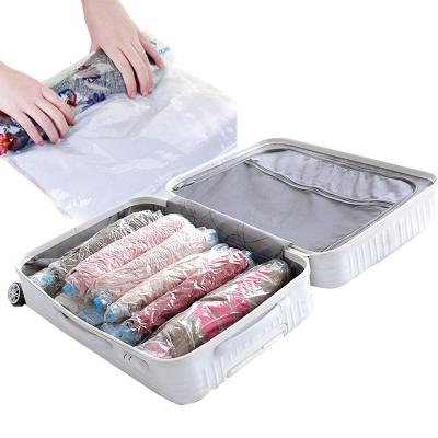 China Minimalist Bpa White Card Laundry Travel Vacuum Storage Bag Roll Up Vacuum Space Bag For Traveling for sale