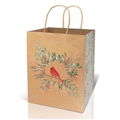 China Brown Biodegradable Paper Bags With Small Holographic Craft Gift Customized Printing Paper Bag For Wine for sale