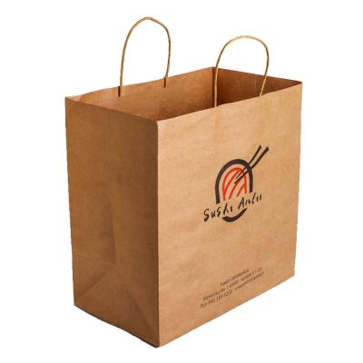 China Biodegradable Custom Logo Food Paper Bag Plain Paper Bags Packaging Brown Printing Wrapping Paper for Burger Bread Sushi for sale