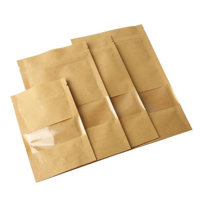 China Factory Biodegradable Cheap Price Food Grade Stand Up Zipper Seal Kraft Paper Packaging Pouch For Tea Coffee for sale