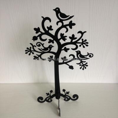 China Mild Steel Bird Metal Jewelry Stand Designs Necklace Rack Fashion Stand Earring Chain Display Stand for sale