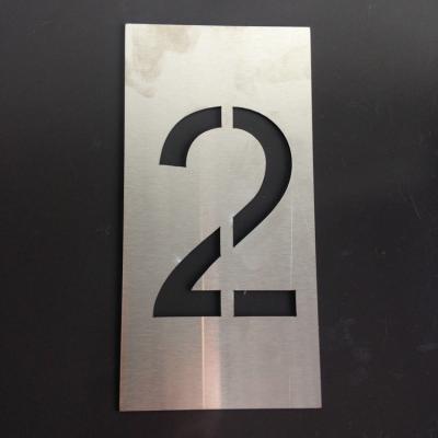 China stainless steel spray paint industrial font and number metal number stencil designed part customize for sale