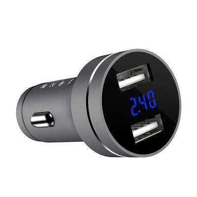 China Portables Metal Digital Display Car Dual Port Charger for sale