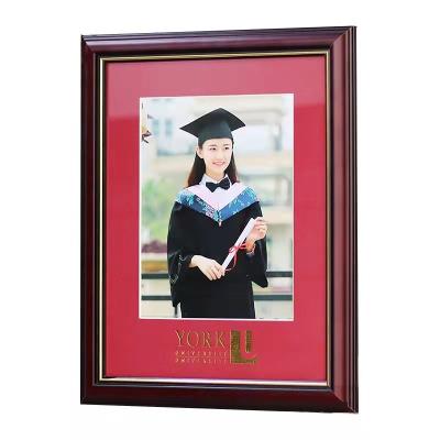 China Customized Modern Elegant Reddish Wood Color 11x14 Frame Document Certificates Photo Frame Wall Hanging Brown Diploma Frame Wholesale for sale