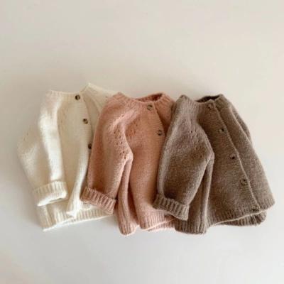 China New Item Breathable Long Sleeve Cotton Baby Sweater For Toddler Boys Girls Knitted Cardigans Coat For Newborn Baby for sale