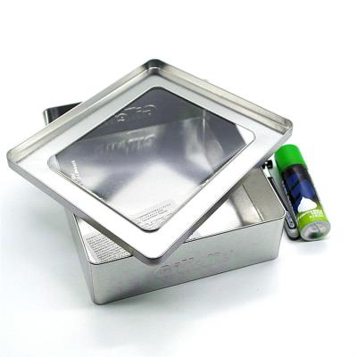 China Professional CMYK Food Printed Rectangular Tin Box With Window for sale