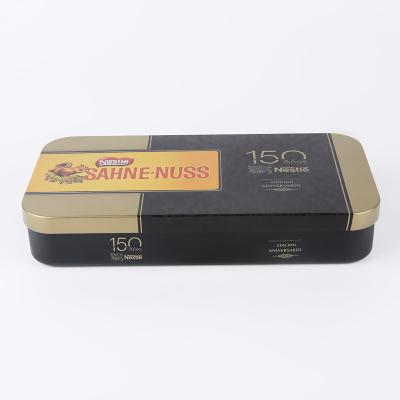 China Recyclable Custom Printing Metal Packaging Small Chocolate Rectangle Shape Tin Box Container for sale