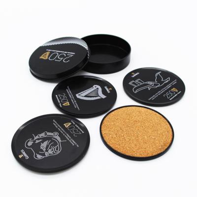 China Promotional Popular Customized Coaster Eco - Friendly Sustainable Metal Tea Cup Tin Coaster for sale