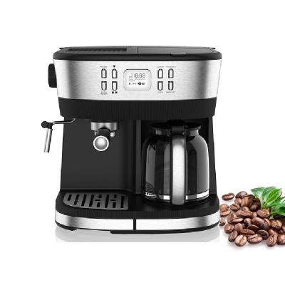 China Thermo Coffee Machine System Hotel Block Double Cup 15 Bar Pressure Espresso Steam Drip Coffee Maker for sale