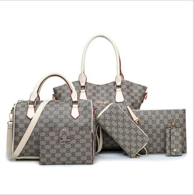 China Fashion New Bags Women Handbags Set Is New Printed Six-piece Mother-son Handbag for sale