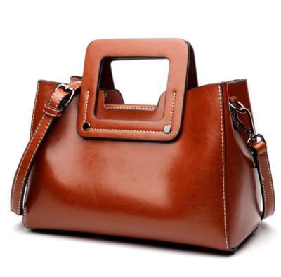 China OEM New Design Fashion Genuine Leather Female Handbags Shoulder Bag Women Bags Ladies Handbags Sets For Women 2019 for sale