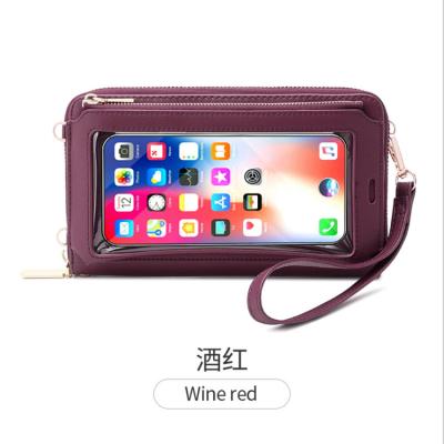 China High Quality Premium PU Leather Cross - Body Universal Mobile Phone Bag Women for sale