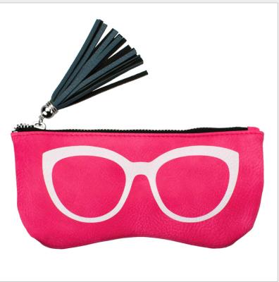 China Waterproof Shockproof Dustproof Manufacturers Customized Multifunctional PU Tassels Zipper Wallet Eyewear Bag Portable Zero Coin Leather Bag for sale