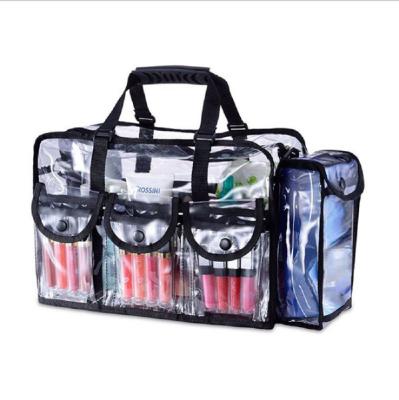 China Fashion Customized Amazon PVC Multifunctional Clear Cosmetic Bags Large Capacity Transparent Toiletry Bag Travel Bag Tote Bag for sale