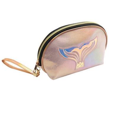 China 2020 Hot Custom Made Holographic Logo Mermaid Hologram Laser Pu Pvc Glitter Sequins Make Up Purse Pouch Cosmetic Bags for sale