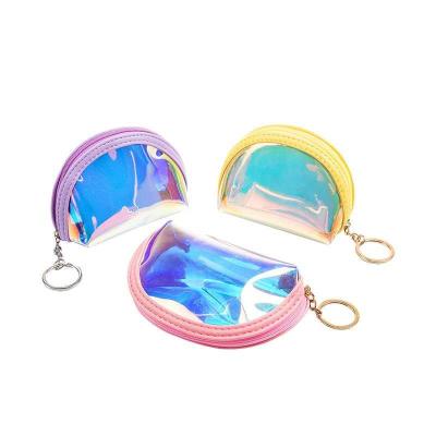 China Durable Waterproof Small Ring Pouch Kids Purse Laser Coin Purse Kids Mini Cartoon Wallet PVC Handbag for sale