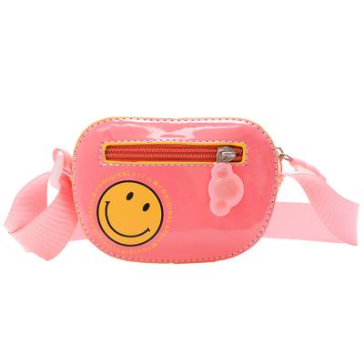 China 2022 PU Waterproof Cute Smiley High Quality Funny Package Small Handbag Jelly Bag For Kids Unisex Candy Color Contrasting Purse for sale