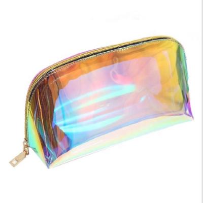 China Fashion Small And Cute Fashion Laser Thick PVC Makeup Bag Woman's Large Capacity Lipstick Lipstick Travel Bag Web Celebrity Storage Bag for sale