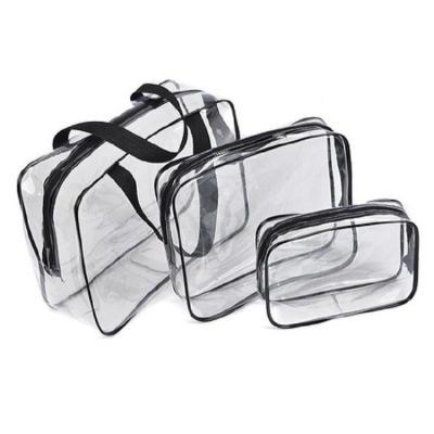 China CUSTOMIZED durable makeup bags CLEAR cosmetic bag LOGO PVC material durable travel storage bag for sale