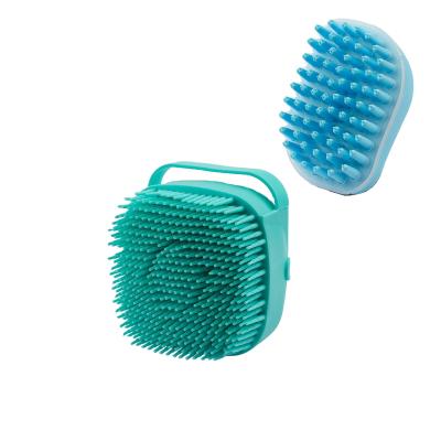 China Viable Shampoo Dispenser Silicone Rubber Soft Bristle For Dogs And Cats Pour Grooming Dog Bath Brush Pet Massage for sale