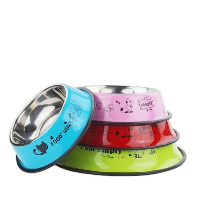 China Automatic High Quality Anti-Skid Design Dog Rolls Rubber Stainless Steel Pet Feeder Dog Food Feeding Bowl for sale