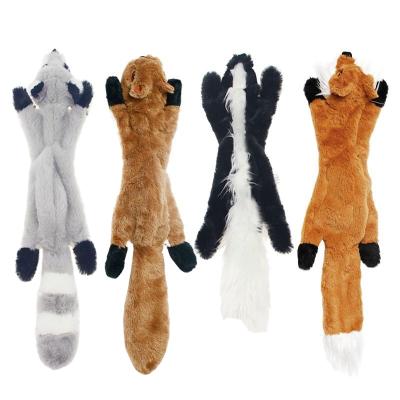 China Sustainable Lean Peltz No Stuff Squeaky Stuffed Dog Toys, Fox, Raccoon, and Squirrel for sale